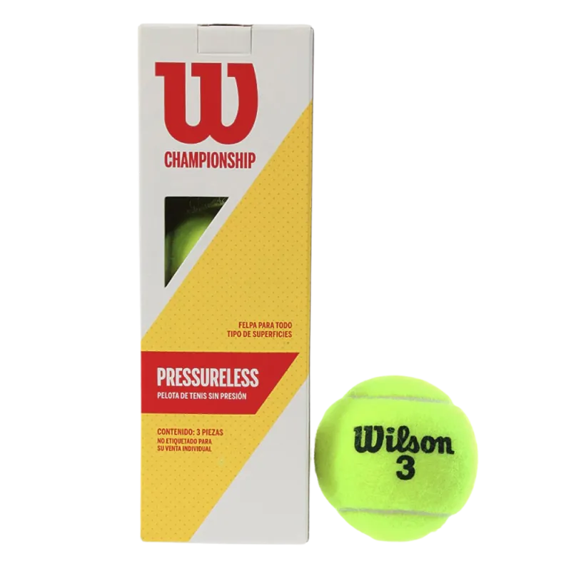 Pack de 3 Pelotas de Tennis Championship Pressureless