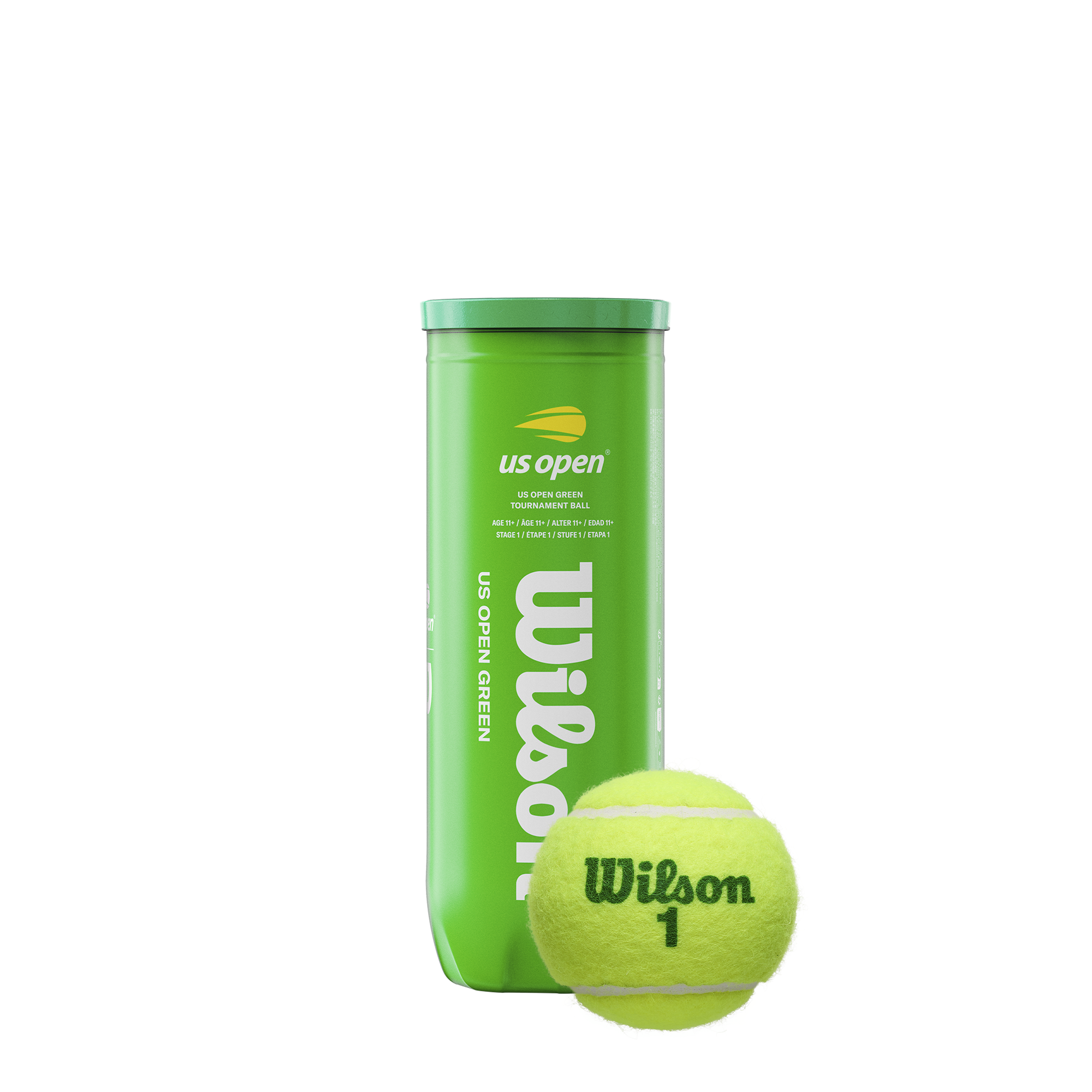 Pack de 3 Pelotas de Tennis Us Open Punto Verde